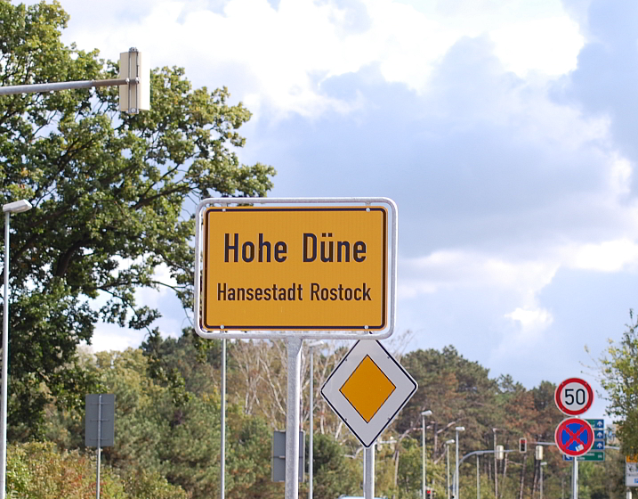 Ortsschild Hohe Düne